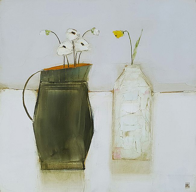 Eithne  Roberts - White flowers white bottle